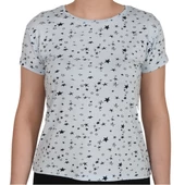 ASM0132 Bayan Mavi Yıldız Baskılı Kısa Kol T-Shirt - 1