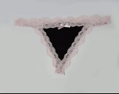 ASM0259 Bayan Pembe Siyah Düşler Dantel String - 5