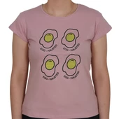 ASM0127 Bayan Pudra Yumurta EGG Baskılı T-Shirt - 1