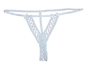 ASM0187 Bayan Beyaz Y Ray Desen Tanga String - 4