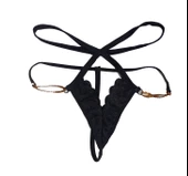 ASM0168 Bayan Siyah Fisto Exotic String Tanga - 5