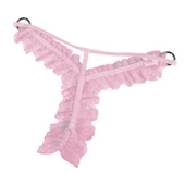 ASM0226 Bayan Pembe Dantel HalkalıFırfır Özel String - 2