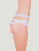 ASM0219 Bayan Beyaz Kafes Örgülü Tanga Külot - 6