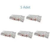 Dar Yedek Islak Mop Paspas Ucu Başlığı Püskül -17 Cm. -Pamuklu -350 Gram. -Beyaz - 5 Adet thumbnail 2