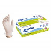 Dolphin Tek Kullanımlık Lateks Beyaz Pudralı Medium Muayne Eldiveni - 20 Adet 100'lü Paket/Koli - 4