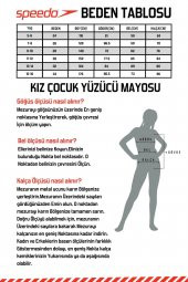 Speedo 8-12377G810 - Leaderback Allover Kız Çocuk Yüzücü Mayo - 8