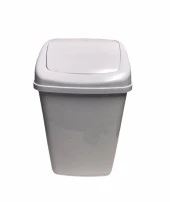 Polytime Sallanır Kapak Klink Fantastik İtmeli Çöp Kutusu Kovası / 5 Litre / Beyaz / 29x14x17 Cm. - 1