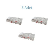 Dar Yedek Islak Mop Püskül Paspas Başlığı - Pamuklu - Beyaz - 17 Cm. - 350 Gr. - 3 Adet thumbnail 2