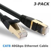 Cat. 8 İnternet Kablosu 2 Metre Yuvarlak Siyah - 2