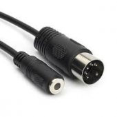5 Pin Din Erkek - 3.5 mm Stereo Dişi Çevirici Kablo - 10 cm - 1