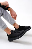 Erkek Tarz Casual Sneaker Günlük Spor Bez Ayakkabı -Siyah-Siyah - 1