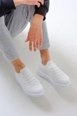 Erkek Tarz Casual Sneaker Günlük Spor Bez Ayakkabı -Beyaz - 6