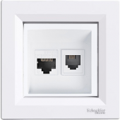 SCHNEİDER ASFORA BEYAZ RJ11+RJ45 (CAT3+CAT6) (ÇERÇEVELİ) - 1