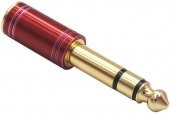 6.3 mm Stereo Erkek to 3.5 mm Dişi Kaliteli Çevirici Kırmızı thumbnail 1