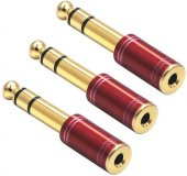 6.3 mm Stereo Erkek to 3.5 mm Dişi Kaliteli Çevirici Kırmızı thumbnail 4