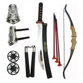 11 Parça Set Ninja Profesyonel Oyuncak Savaşcı 51cm Yay 41cm Kılıç - 1