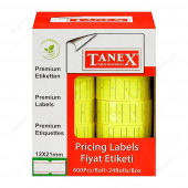 Tanex 6'lı Fiyat Etiketi Çizgili Etiket Floresan Sarı - 3