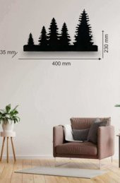Led Işıklı Orman Metal Aplik Duvar Dekoru Gece Lambası (Beyaz Işık) - 3