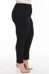Kadın Büyük Beden Yüksek Bel Full Likralı Mom Jeans Kot Pantolon - 6