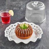 Akrilik Barok Beyaz Delikli Fanus - 3