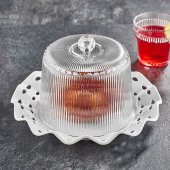 Akrilik Barok Beyaz Delikli Fanus - 1