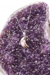 Rodonit Doğal Taş Ay Model Kolye thumbnail 2