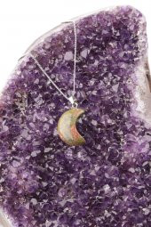 Unakit Doğal Taş Ay Model Kolye thumbnail 2