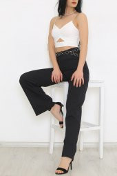 Önü Dekolteli İp Askılı Bluz Beyaz - 1637.1595. - 2