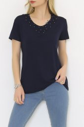 Önü İncili Bluz Lacivert - 9304.139. - 4