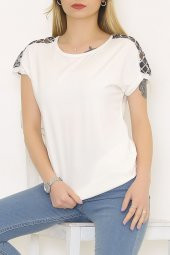 Omuz Dantelli Bluz Ekru - 9295.139. - 3
