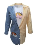 Melif Kadın Kot Gömlek İçi T-shirt İkili Takım 222 - 2