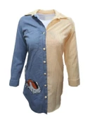 Melif Kadın Kot Gömlek İçi T-shirt İkili Takım 222 - 1