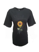 Kuzey Kadın Baskılı Yırtmaçlı Oversize Kadın T-Shirt 301 thumbnail 4