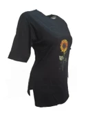 Kuzey Kadın Baskılı Yırtmaçlı Oversize Kadın T-Shirt 301 thumbnail 5