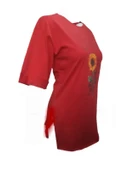 Kuzey Kadın Baskılı Yırtmaçlı Oversize Kadın T-Shirt 301 thumbnail 8