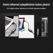 Ugreen USB 3.0 PC Mac Konsol Tv Box Ethernet Adaptörü Siyah - 4