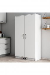 KZY Erzak Dolabı 2 Kapaklı Çok Amaçlı Mutfak Dolabı-Beyaz - 1