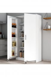KZY Erzak Dolabı 2 Kapaklı Çok Amaçlı Mutfak Dolabı-Beyaz - 2