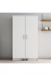 KZY Erzak Dolabı 2 Kapaklı Çok Amaçlı Mutfak Dolabı-Beyaz - 3