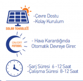 90W SOLAR SOKAK ARMATÜRÜ GÜNEŞ ENERJİLİ-3215 - 3