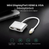 Ugreen Mini DisplayPort to VGA 4K HDMI Dönüştürücü Adaptör Gümüş - 2