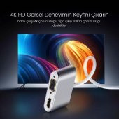 Ugreen Mini DisplayPort to VGA 4K HDMI Dönüştürücü Adaptör Gümüş - 5