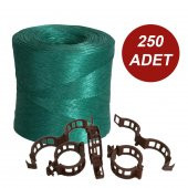 SERA İPİ VE BİTKİ KLİPSİ FİDE BAĞLAMA İPİ 250 ADET HER BİTKİYLE UYUMLU BİTKİ KLİPSİ - 1