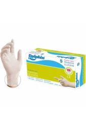 Dolphin Tek Kullanımlık Pudralı Latex Muayene Eldiveni 100'lü Paket - Small ( Küçük Boy ) thumbnail 2