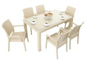 Mandella Elit Rattan 90x150 Elit Koltuk Camlı Masa Takımı ÇÖLBEJİ - 1