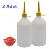 2 adet 1 Litre Plastik Şişe Fişek Sosluk Yağlık thumbnail 1