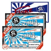 Viktoria Kumaş Boyası Orta Mavi 2Pk+Fiske Sabitleme 1Pk - 1