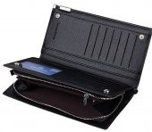 HENGSHENG Hengsheng Deri Uzun Erkek Bay Katlanır Fermuarlı Cüzdan - Kartlık - 3