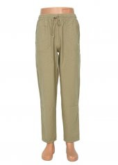 Lastikli Erkek Keten Pantolon Kahve Renk - 1