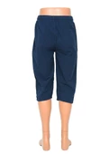 Battal Beden Lastikli Erkek Keten Kapri Lacivert Renk - 3